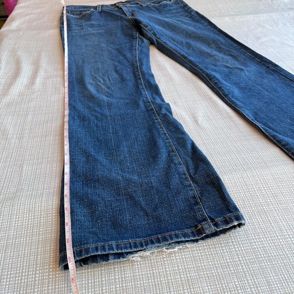 VINTAGE Y2k Denim Flared Denim Jeans Size 10 Distressed Mossimo Stretch … - Picture 12 of 17